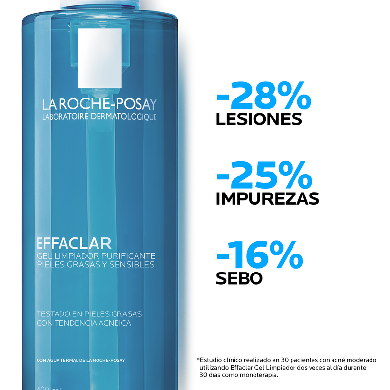 La Roche Posay Effaclar Gel Purificante Gel Limpiador Facial para Piel  Grasa, 400 ml